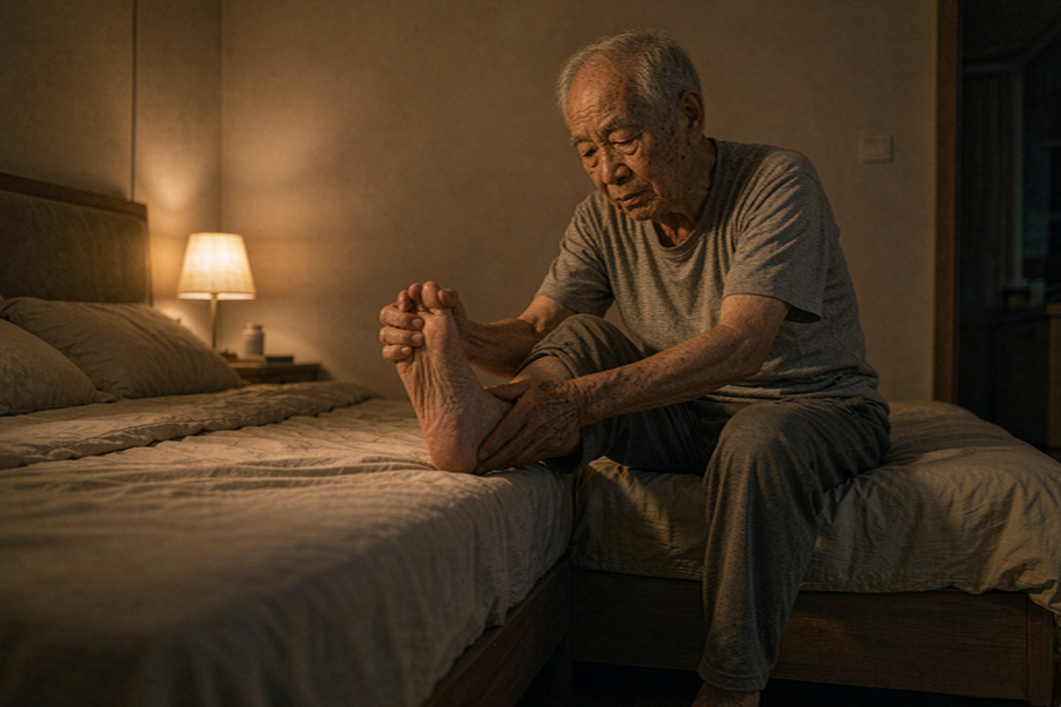 老人夜间小腿抽筋常见原因对比示意图 老人夜间小腿抽筋常见原因对比示意图